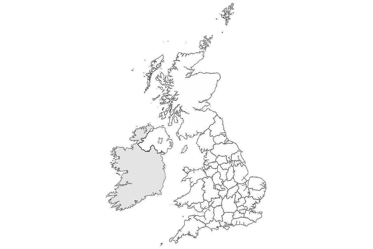 Контурная карта великобритании распечатать