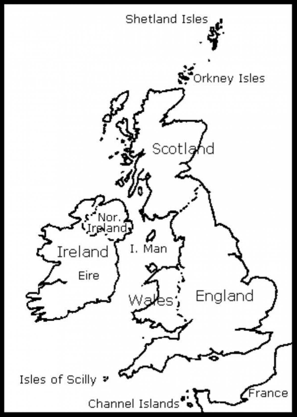 Контурная карта Соединенного королевства Великобритании
