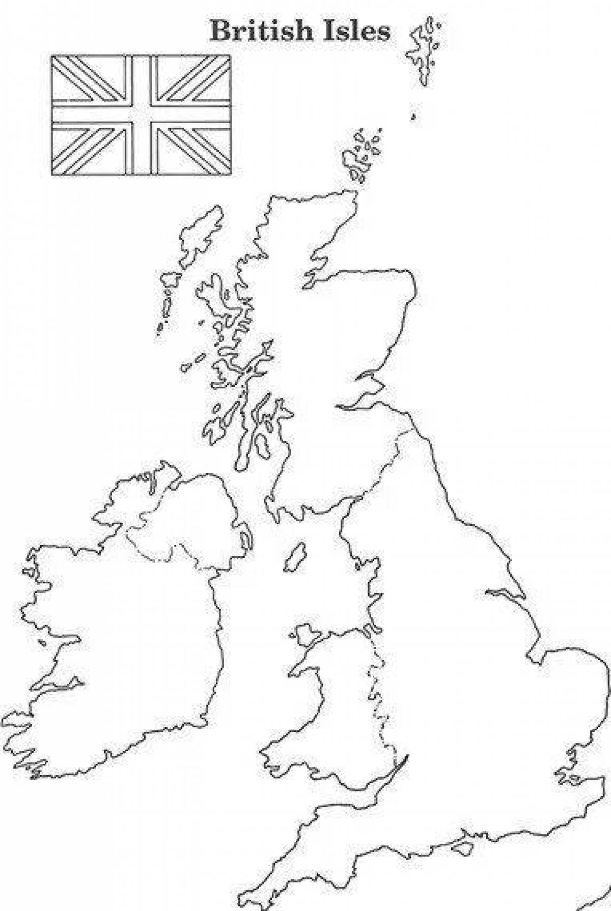Контурная карта Соединенного королевства Великобритании
