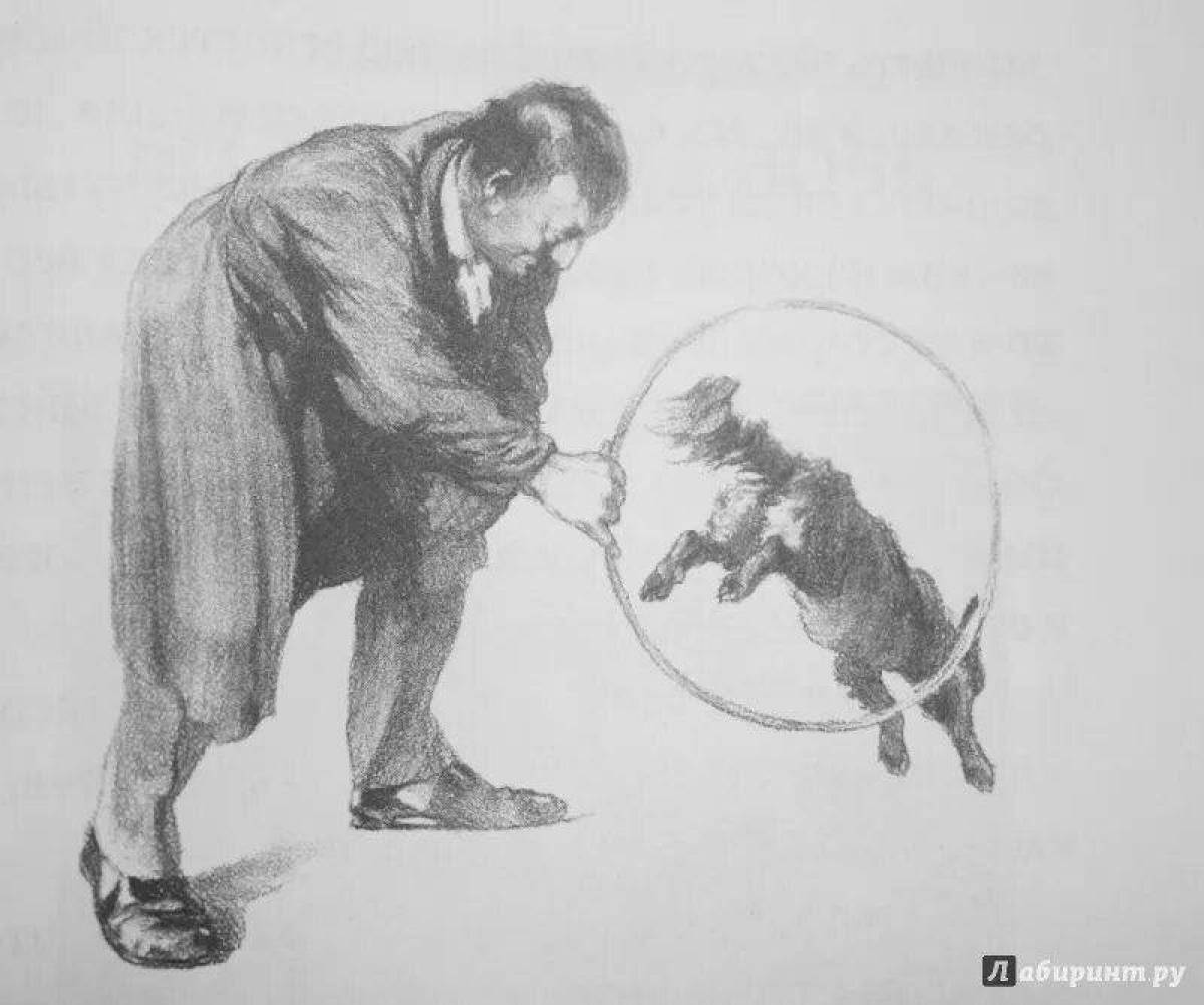 Иллюстрация к каштанке Чехова карандашом