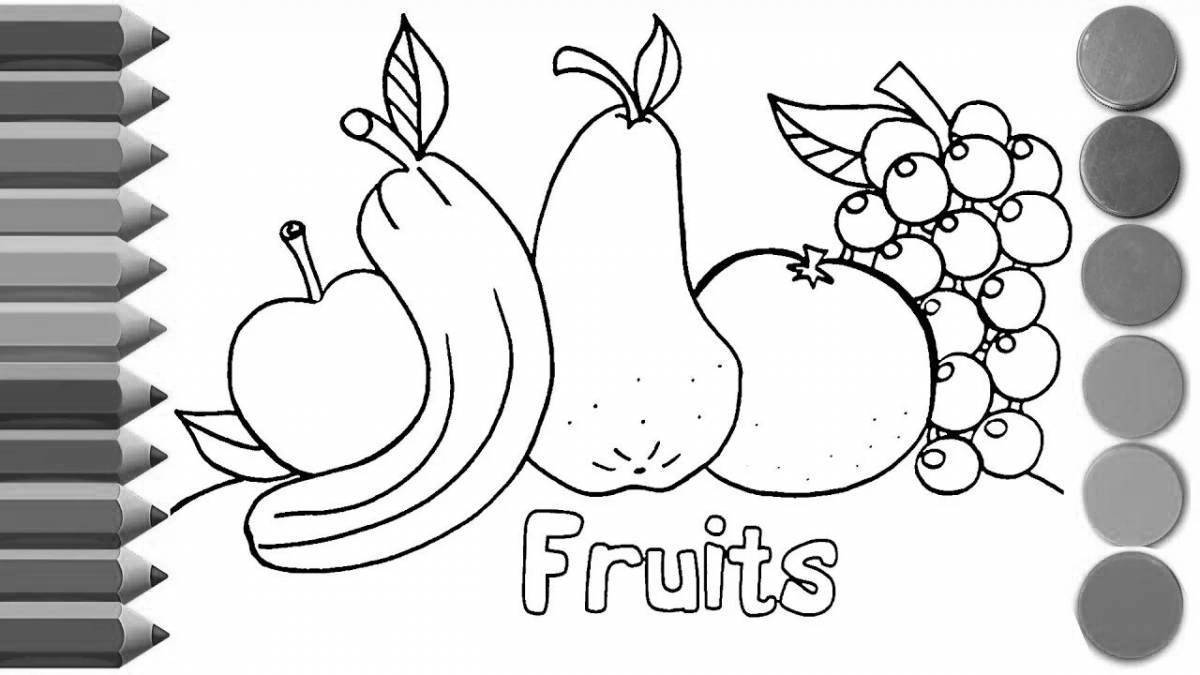 Раскраска натюрморт овощи и фрукты рисунок для детей