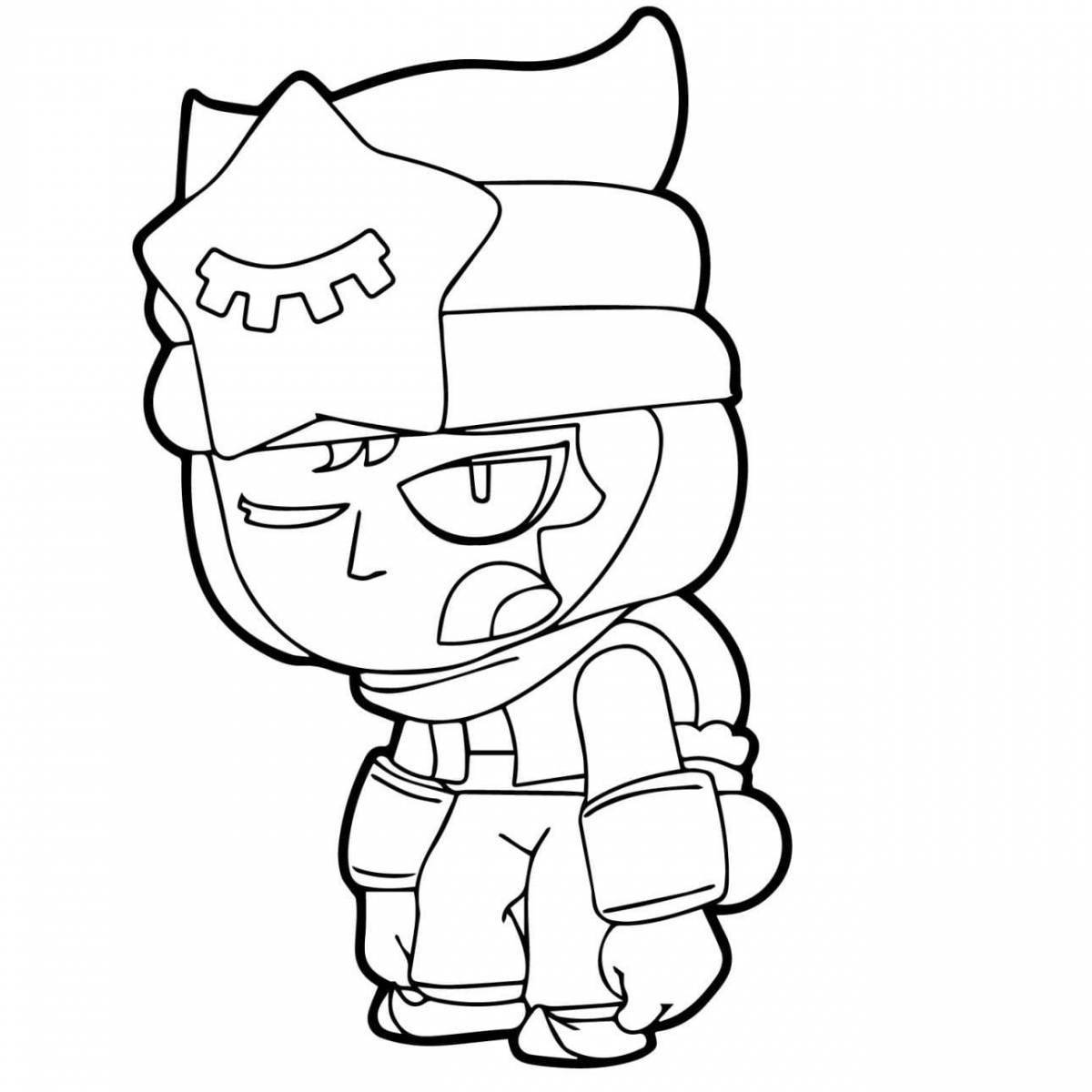Рисунок леона из brawl stars раскраска