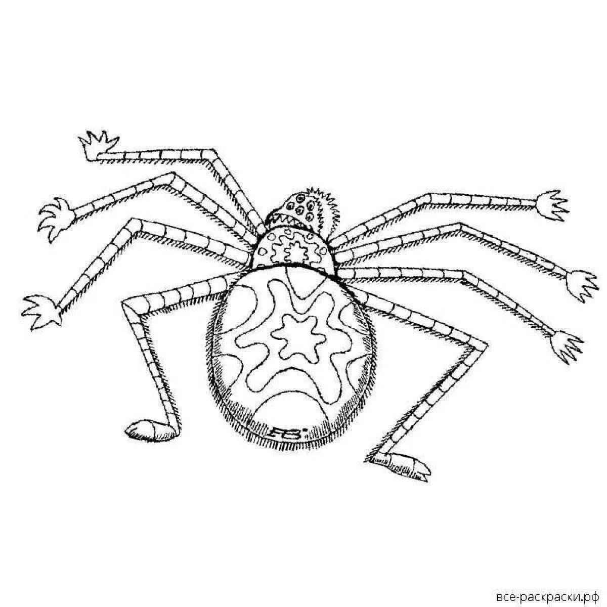 Рисунок паук раскраска