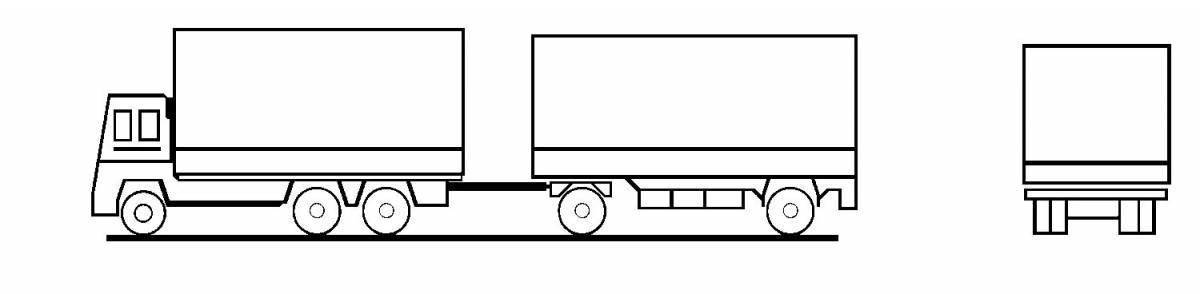 Камаз с прицепом рисунок