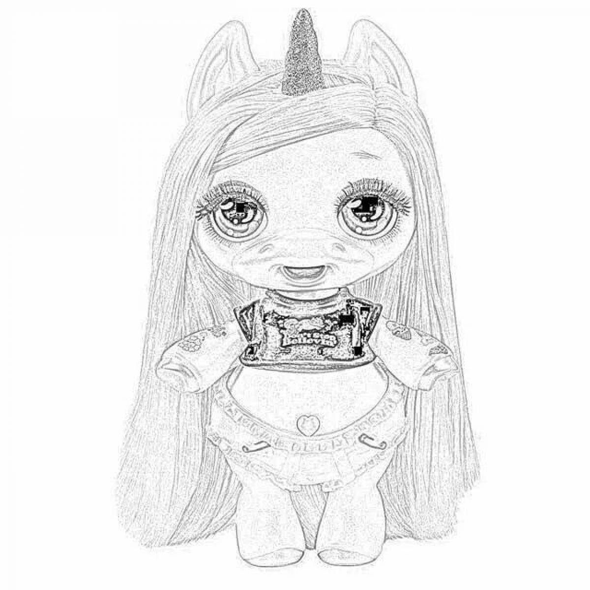 Sparkling unicorn baby coloring book