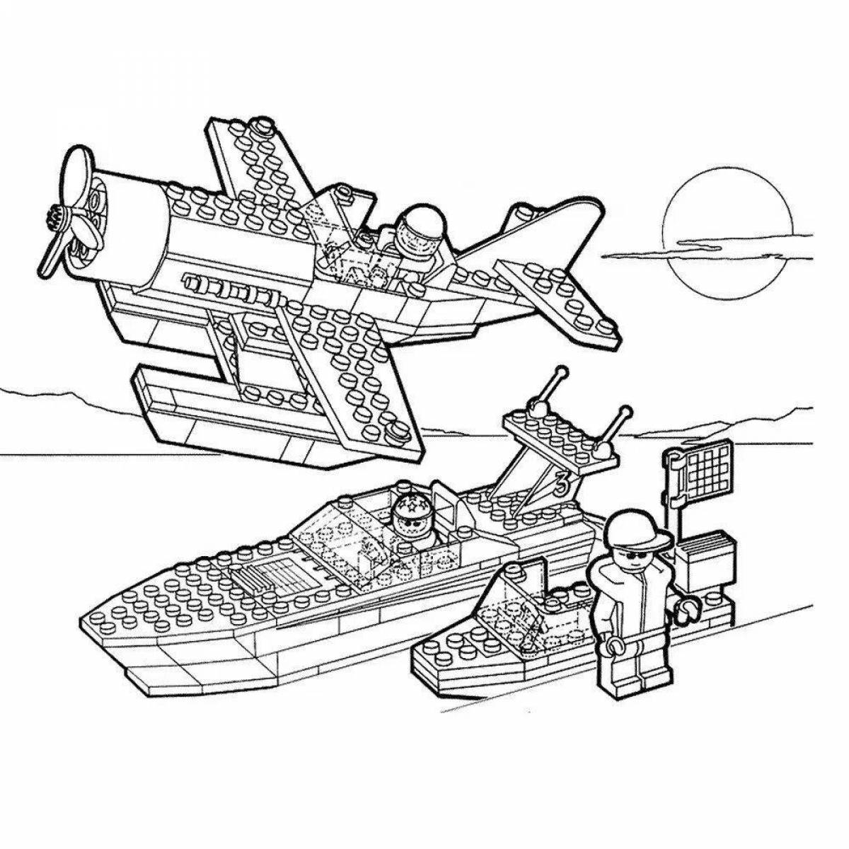 Сказочная страница раскраски корабля minecraft