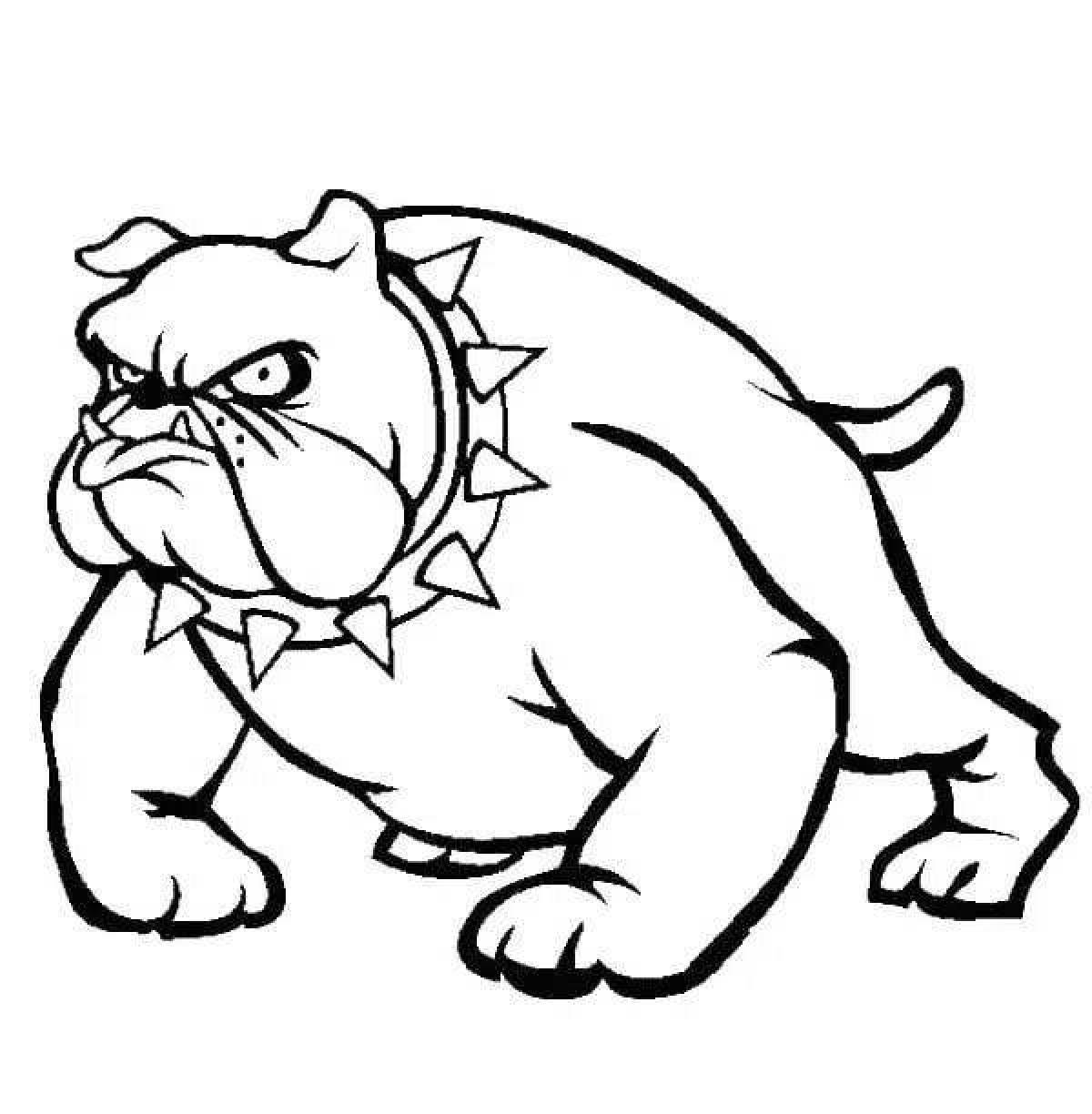 Colorful angry dog ​​coloring page