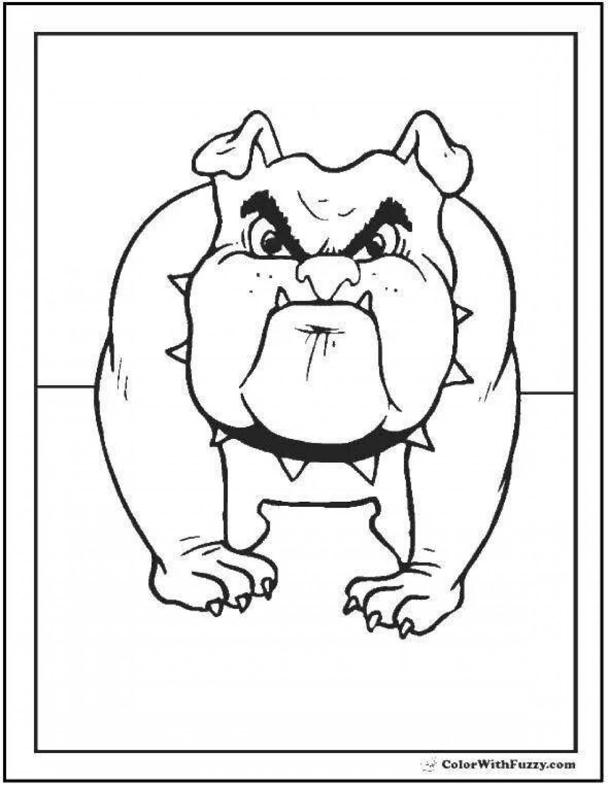 Яркая раскраска angry dog