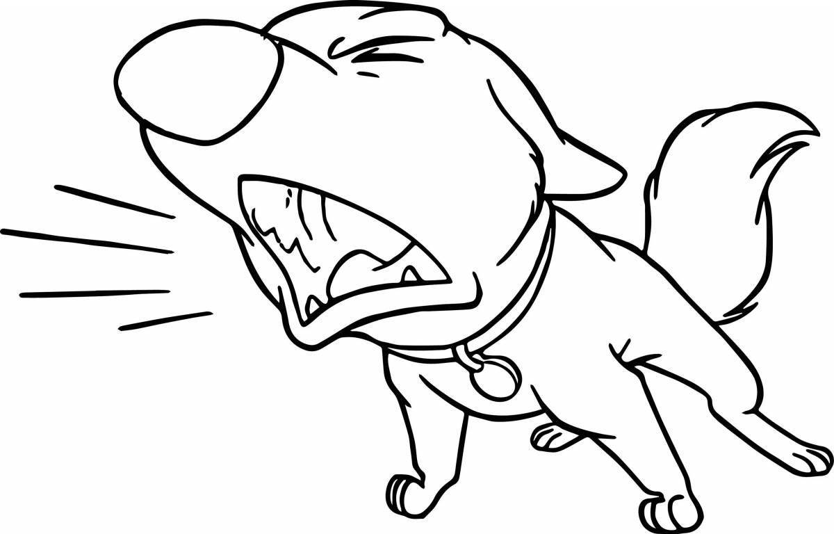 Coloring angry angry dog
