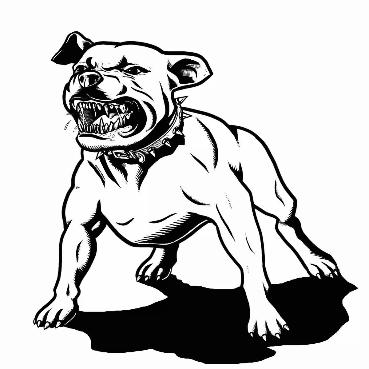 Screaming Angry Dog Coloring Page