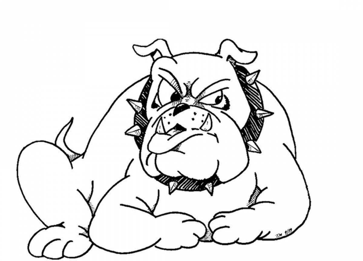 Анимированная страница раскраски angry dog