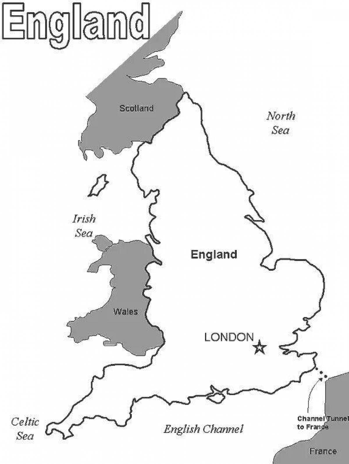 Фото Очаровательная раскраска карты великобритании