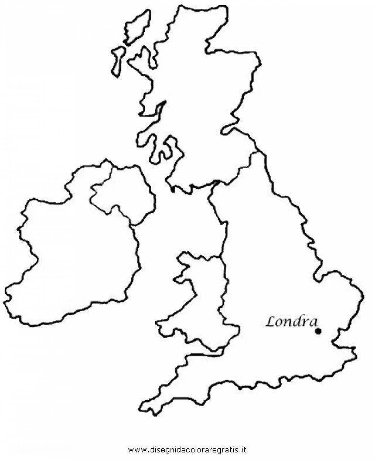 Фото Великолепная раскраска карты великобритании
