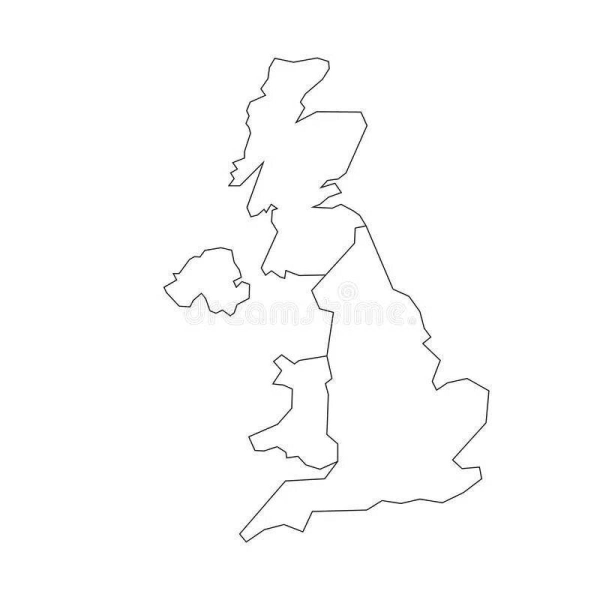 Фото Вдохновляющая раскраска карты великобритании