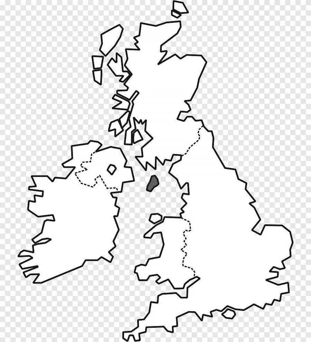 Фото Красочная карта великобритании раскраска