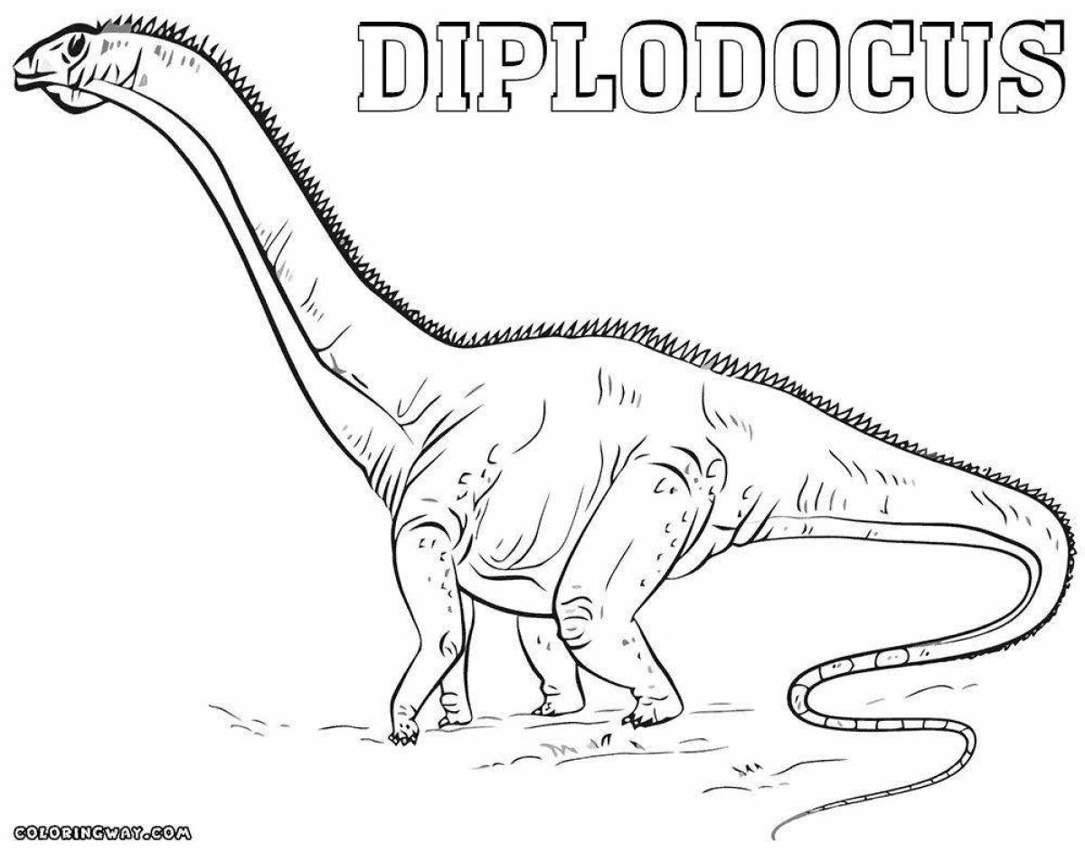 Фото Раскраска живой диплодок динозавр