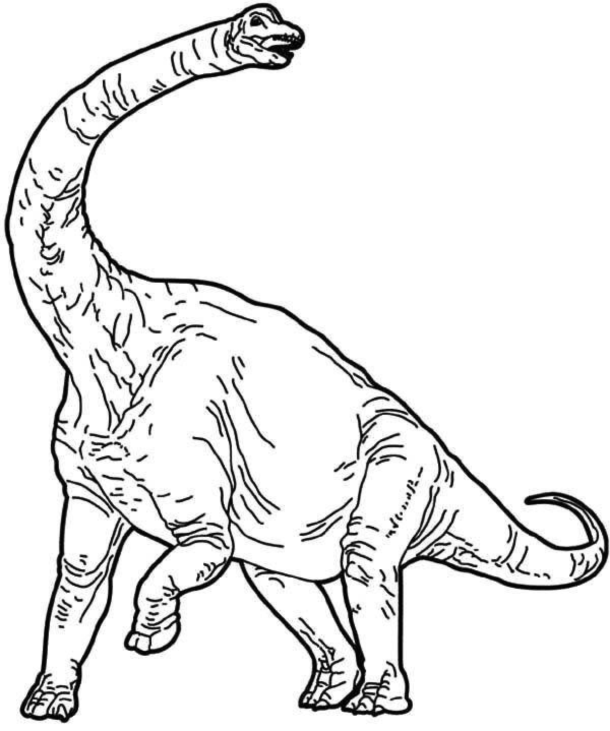 Фото Раскраска радостный диплодок динозавр