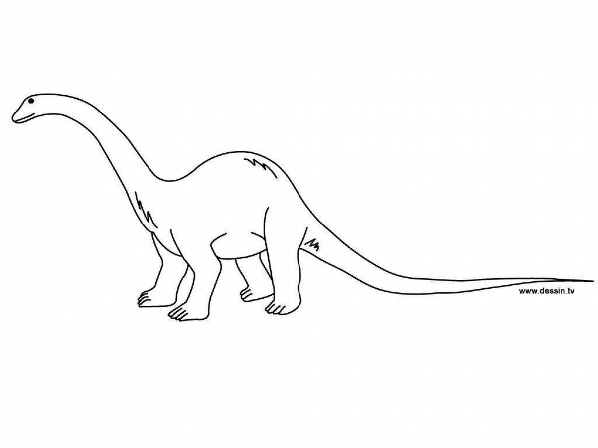 Фото Раскраска милый динозавр диплодок
