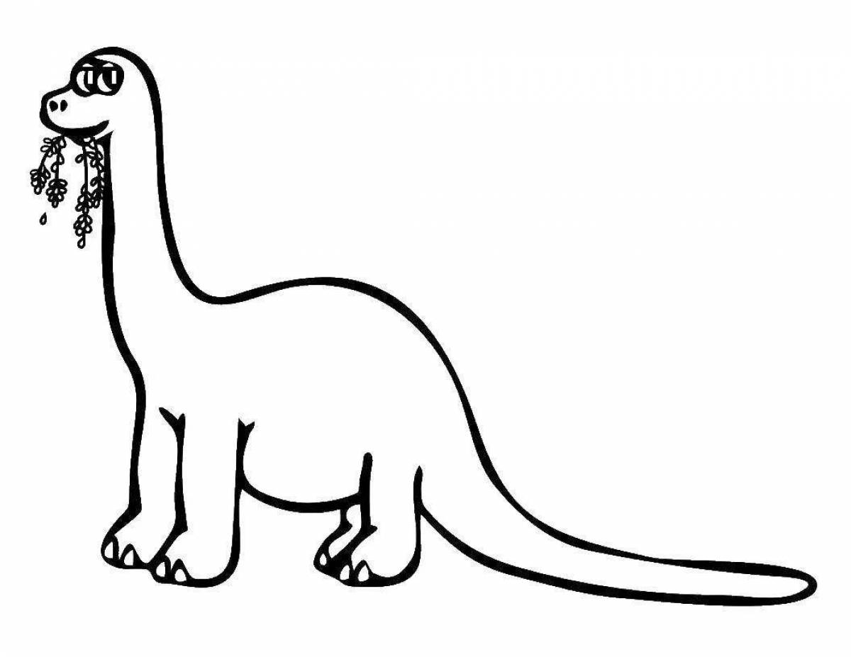 Фото Живой динозавр-диплодок раскраска