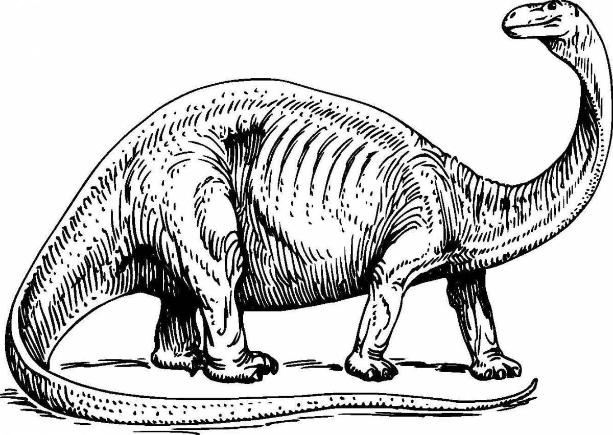 Фото Анимированная страница раскраски динозавра диплодока