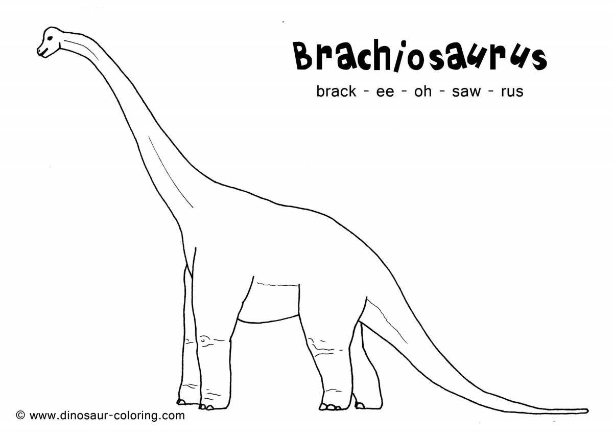 Привлекательный динозавр-раскраска диплодок
