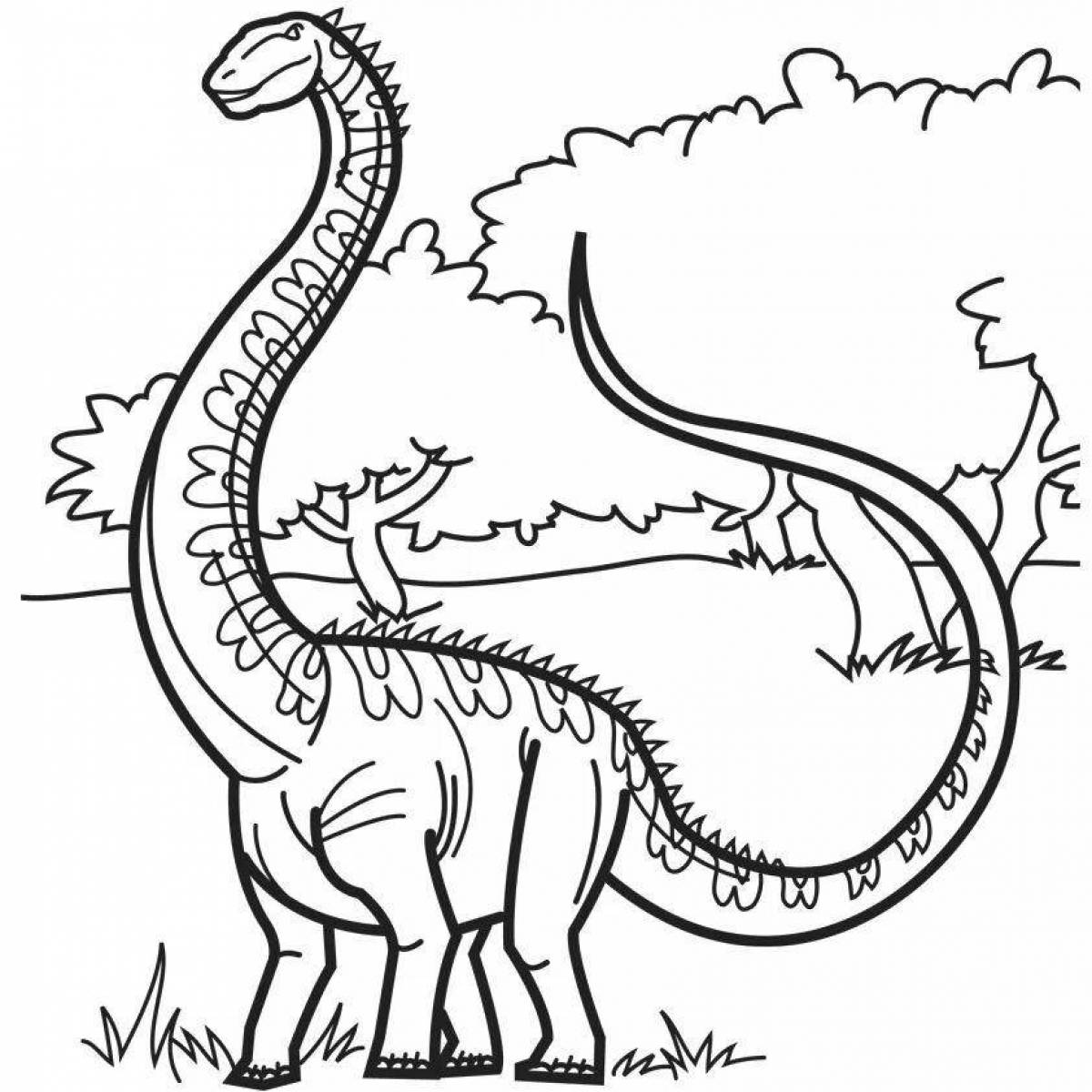 Фото Раскраска великолепный динозавр диплодок