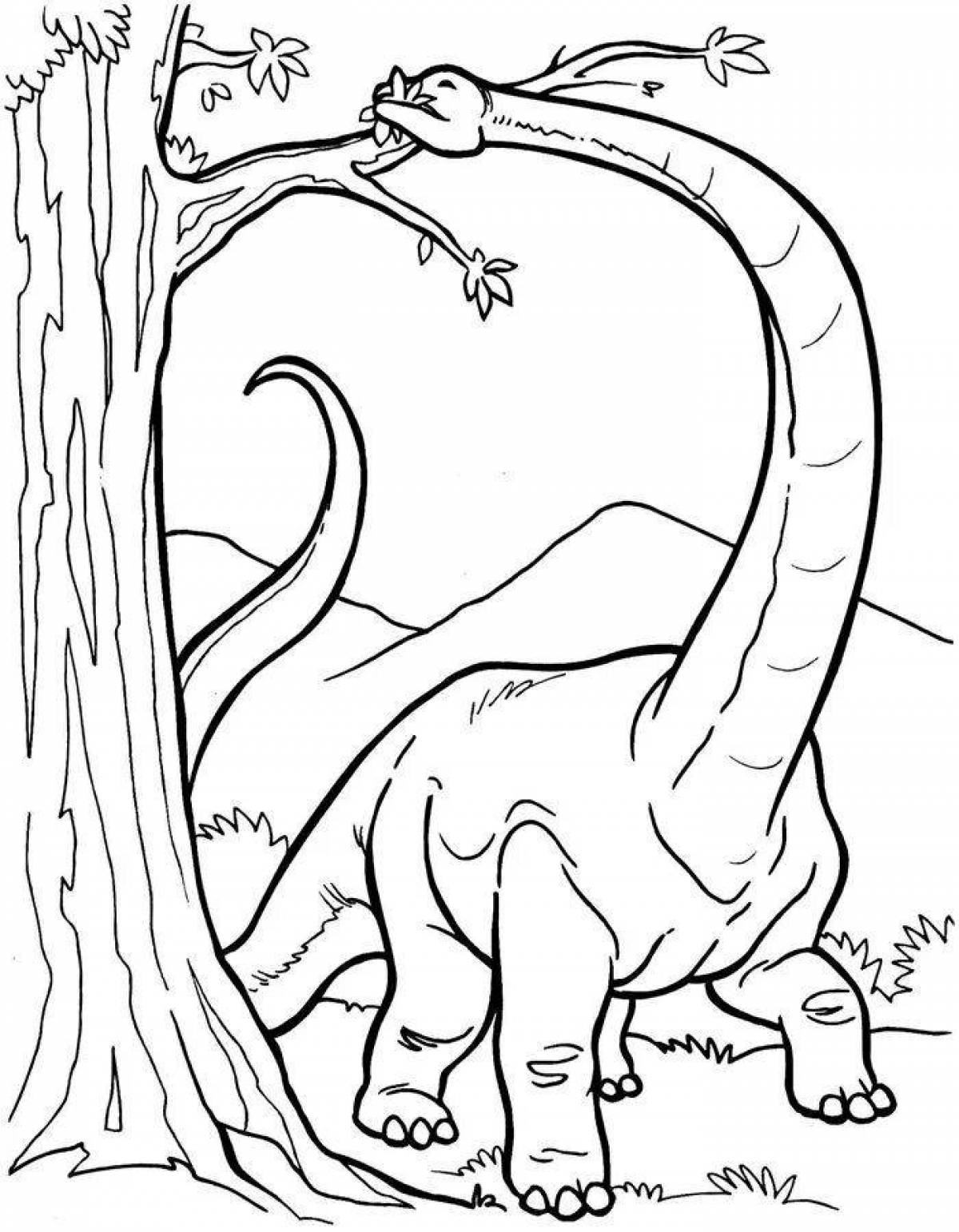 Фото Великий диплодок динозавр раскраска