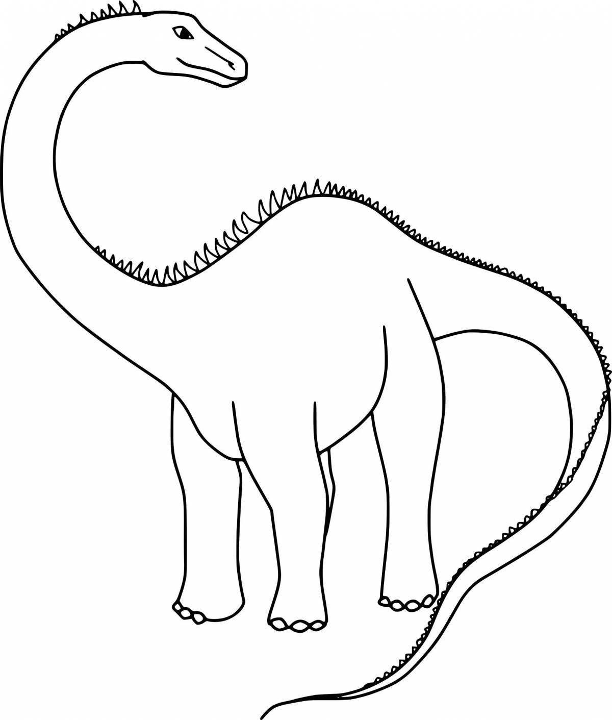 Фото Раскраска юмористический динозавр диплодок