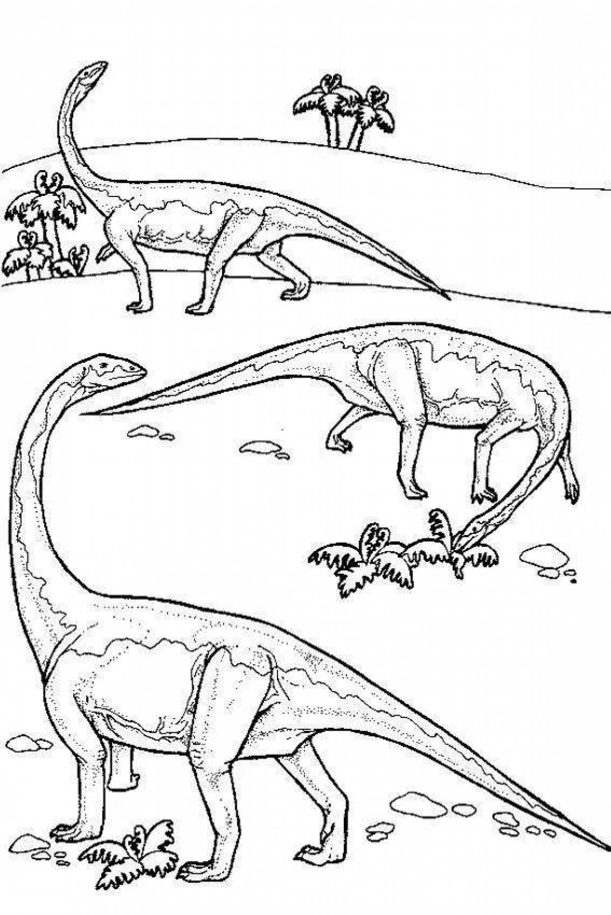 Фото Милый динозавр-диплодок раскраска