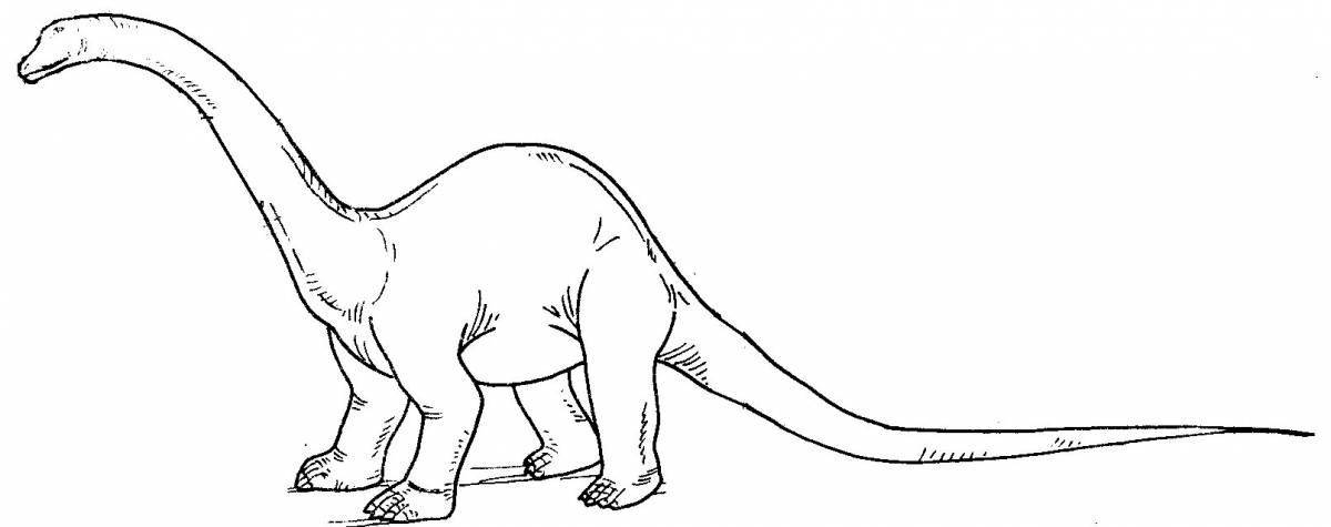 Фото Дружелюбный динозавр-диплодок раскраска