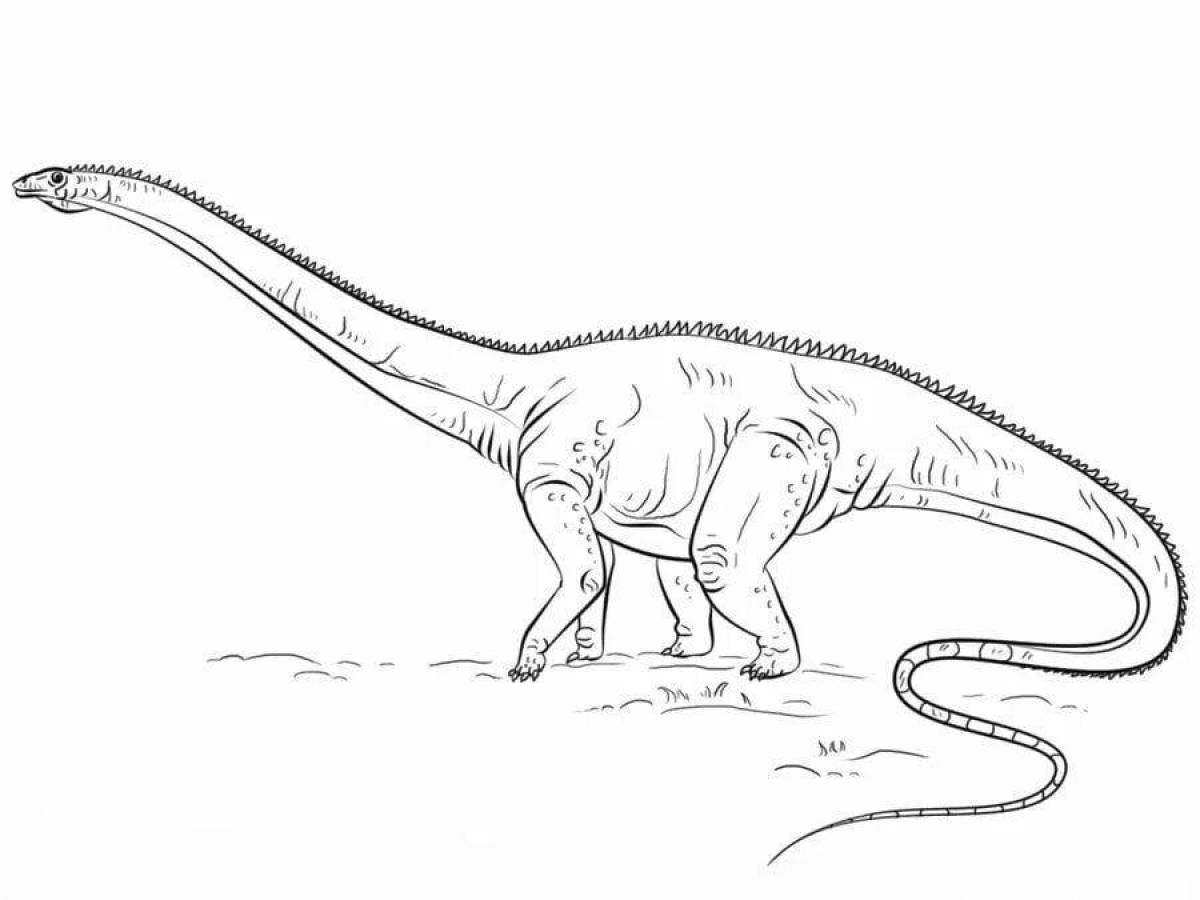 Фото Приятный диплодок динозавр раскраска