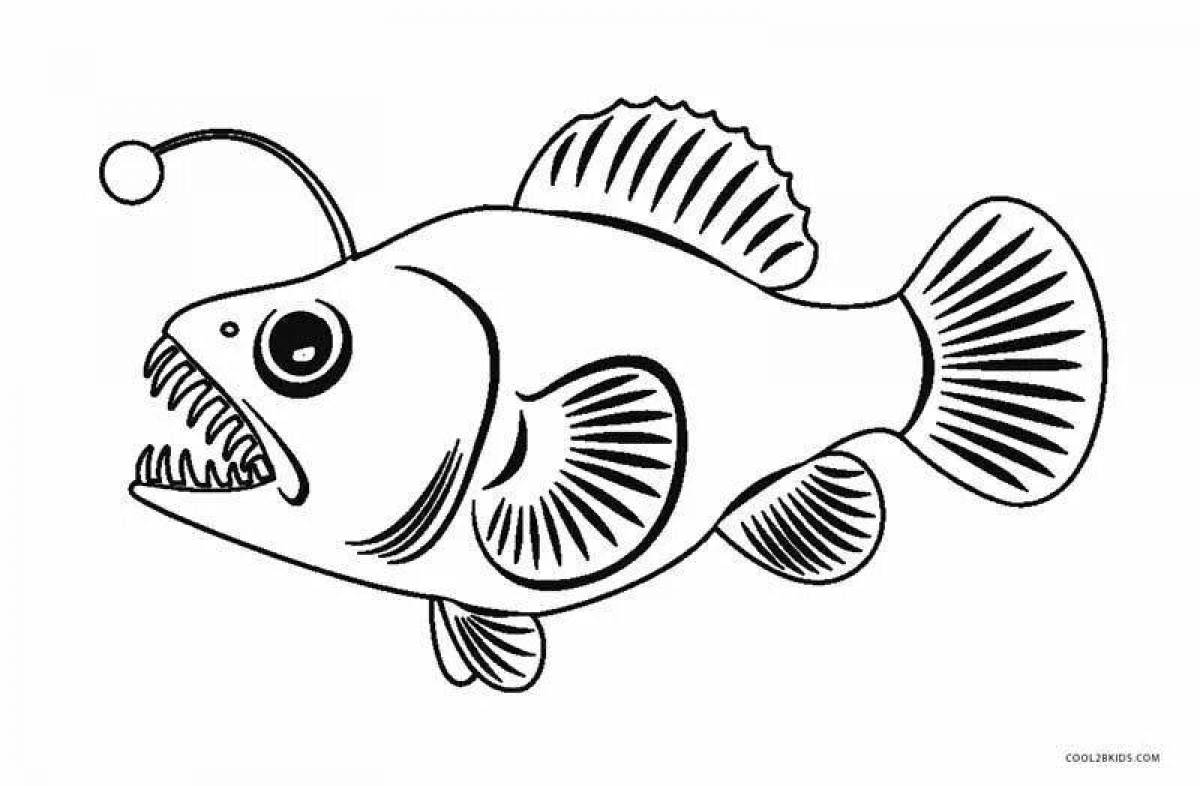 Фото Раскраска ослепительная рыба-удильщик