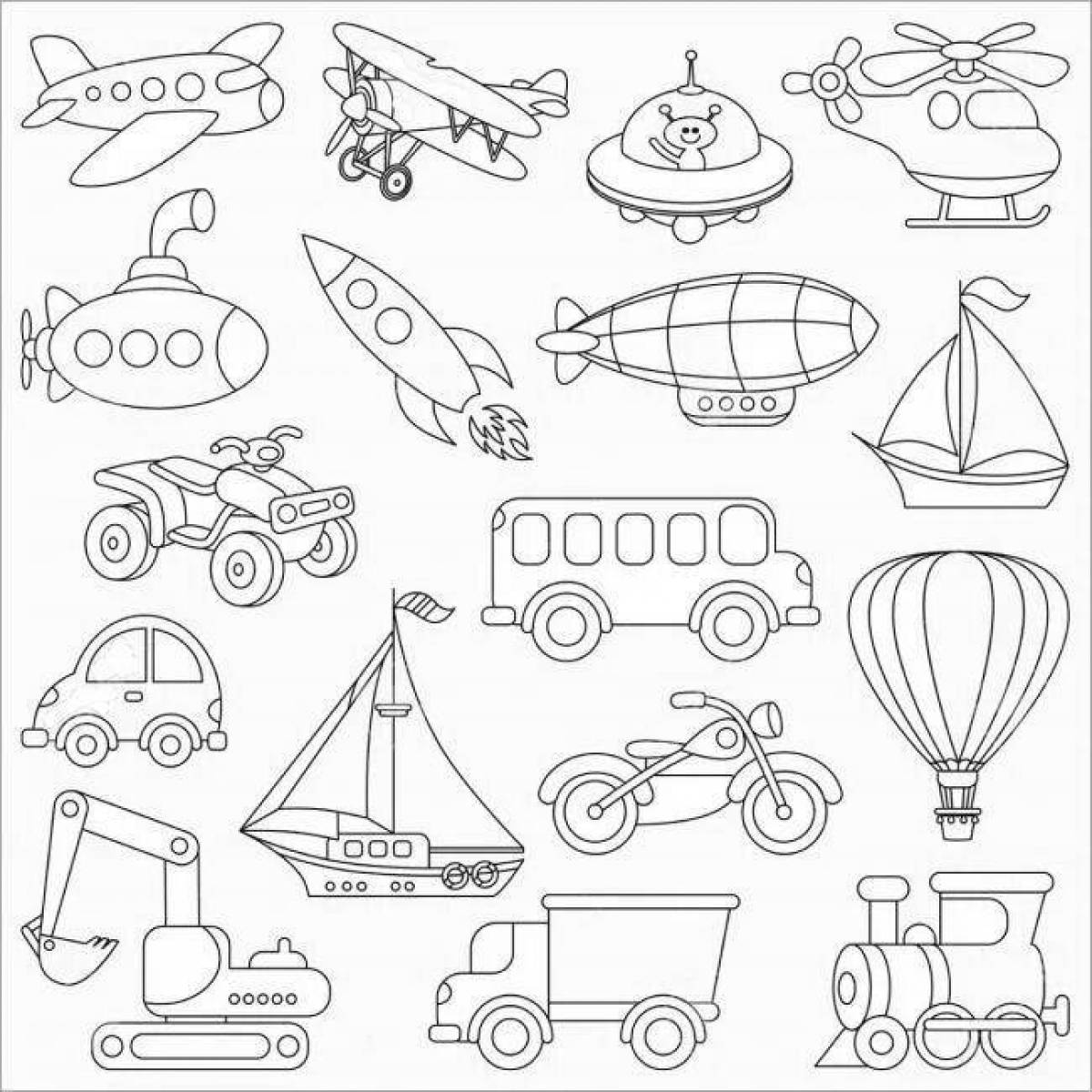 Фото Color-blast transport preparatory group coloring page