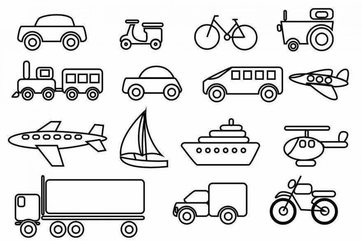 Фото Color-overload transport preparatory group coloring page