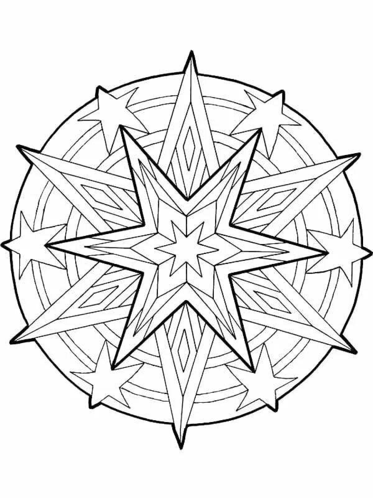 Coloring page twinkling christmas star
