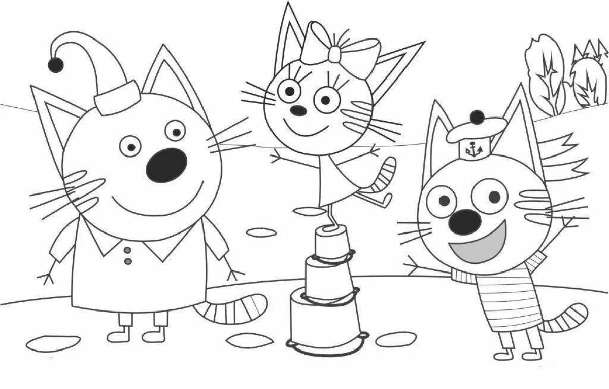 Фото Экзотический рисунок трех кошек