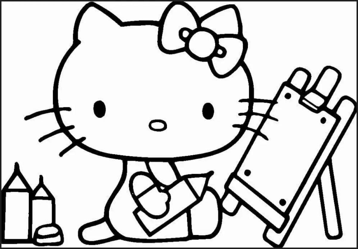 Фото Красочная страница раскраски персонажей hello kitty