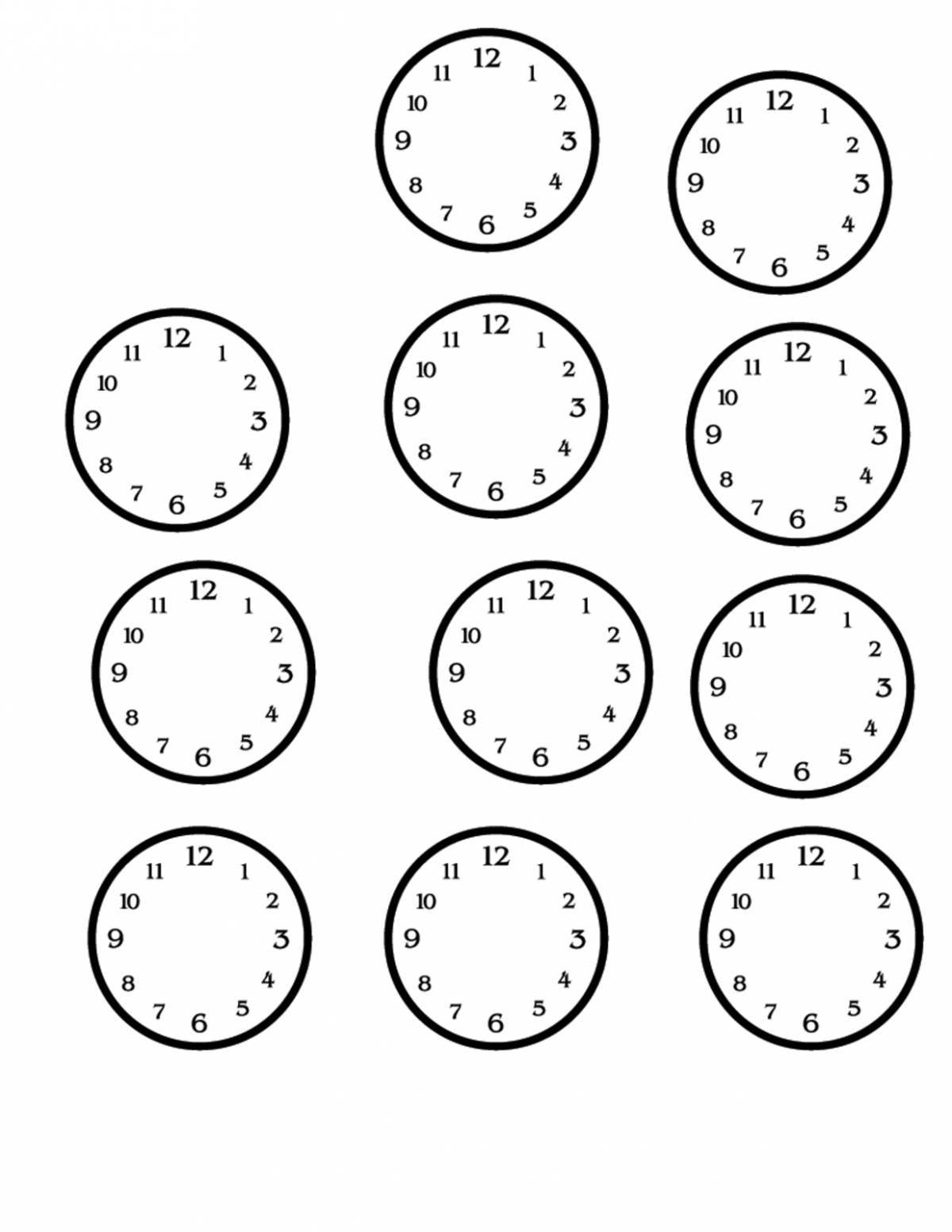 Creative coloring clock without hands