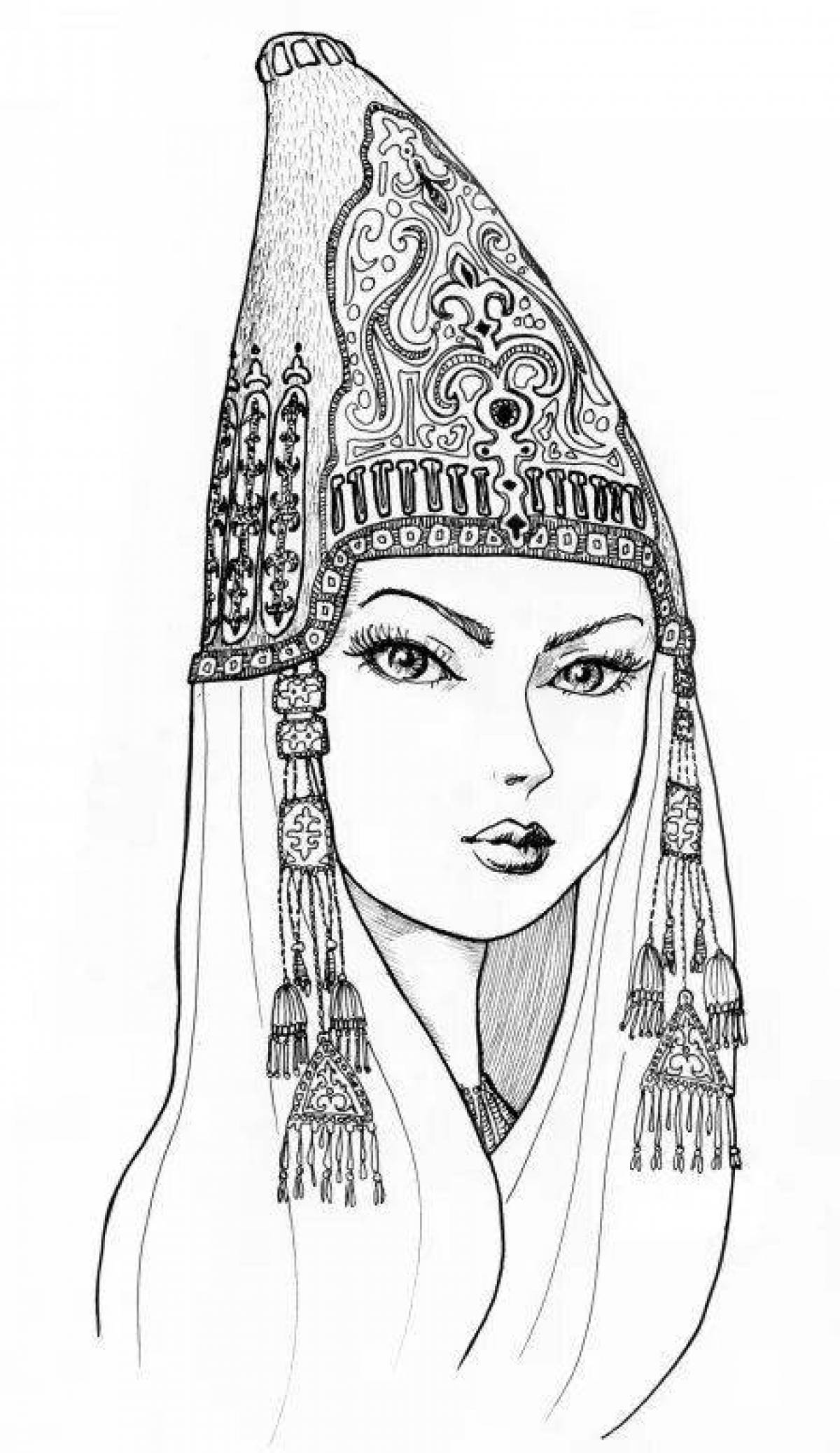 Majestic Saka queen tomyris coloring book