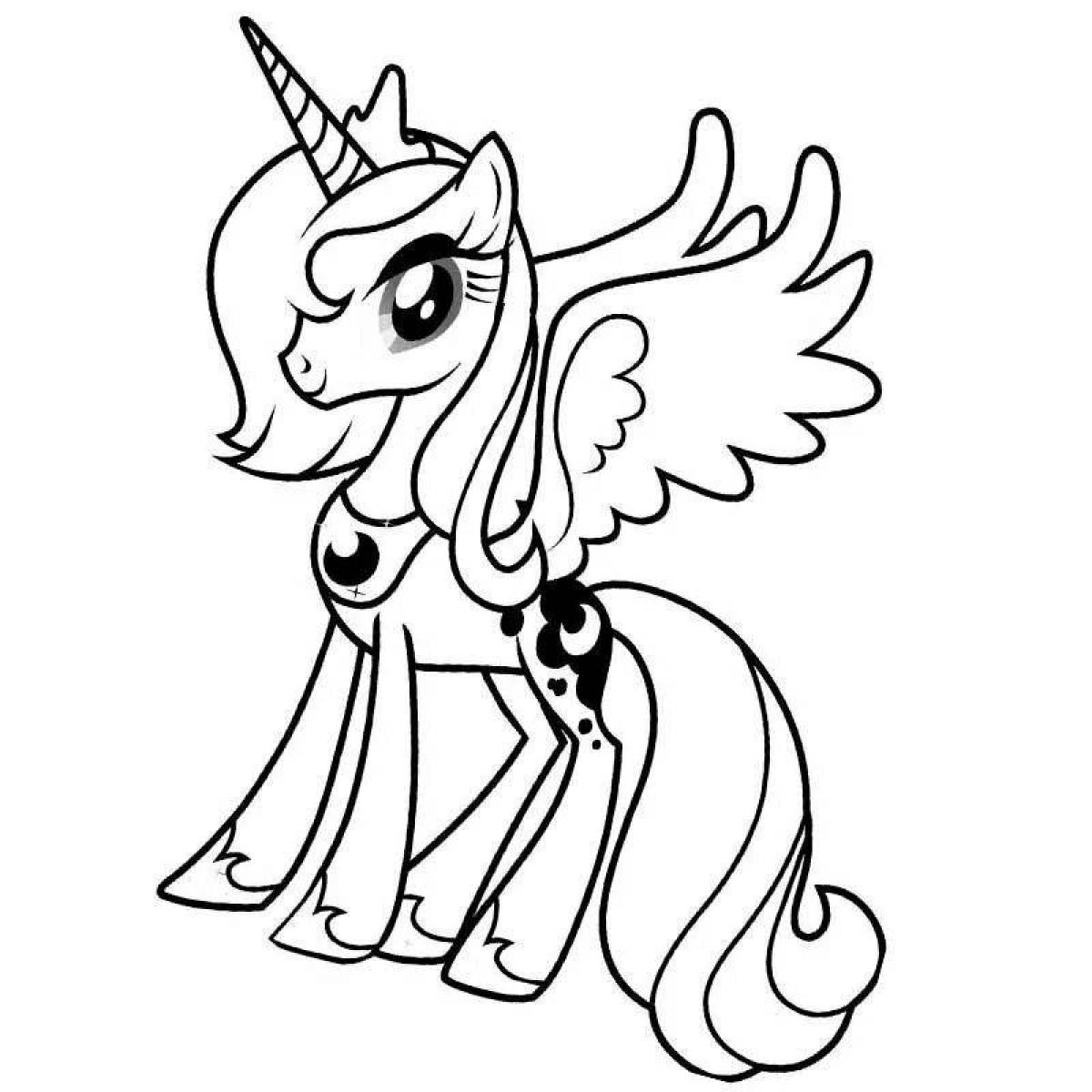 Generous coloring princess moon pony