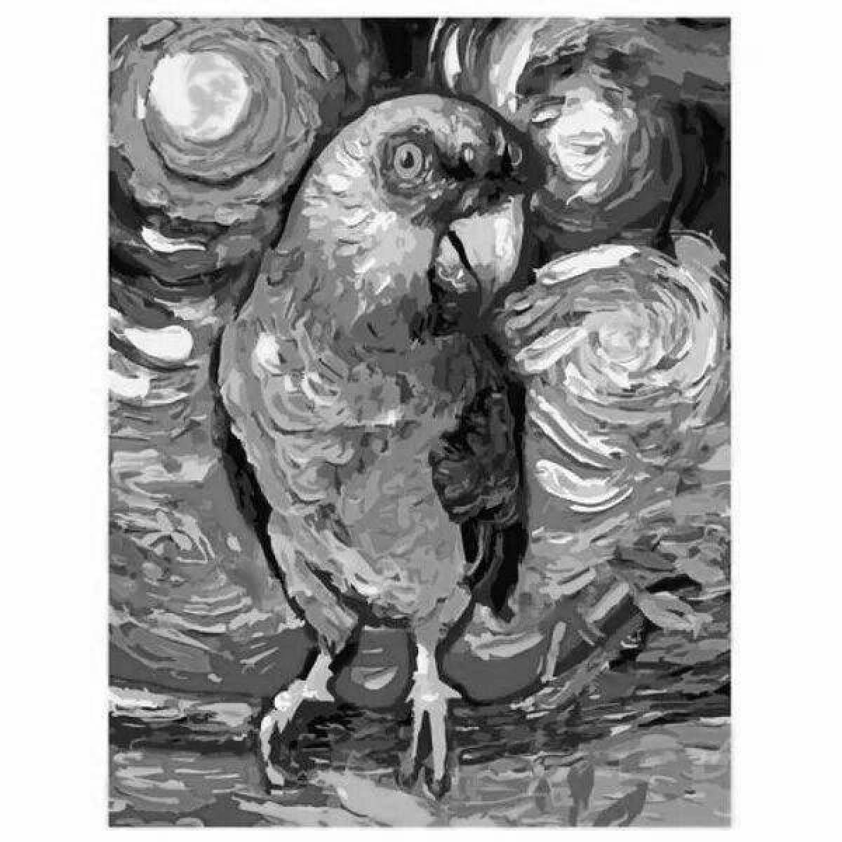 Фото Привлекательная раскраска попугай по номерам