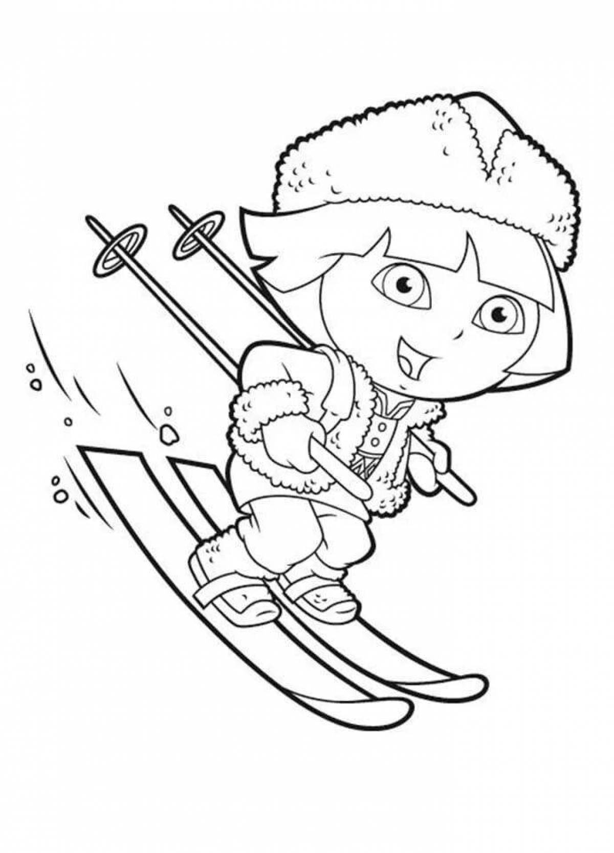 Фото Девочка на лыжах #5