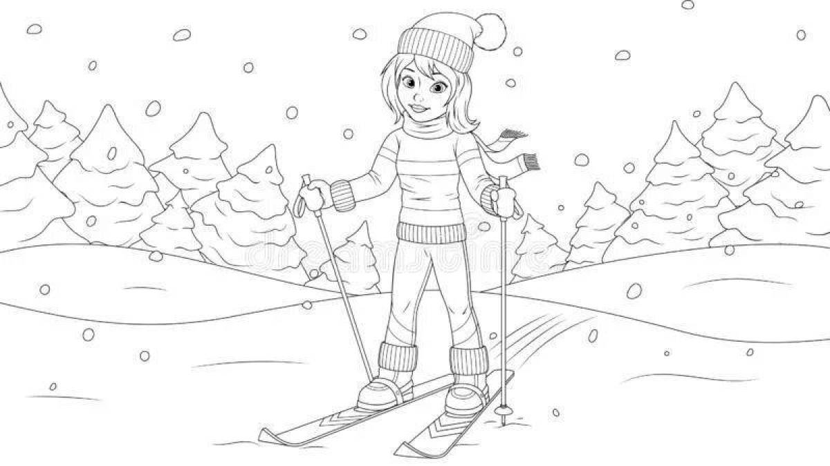 Фото Девочка на лыжах #21