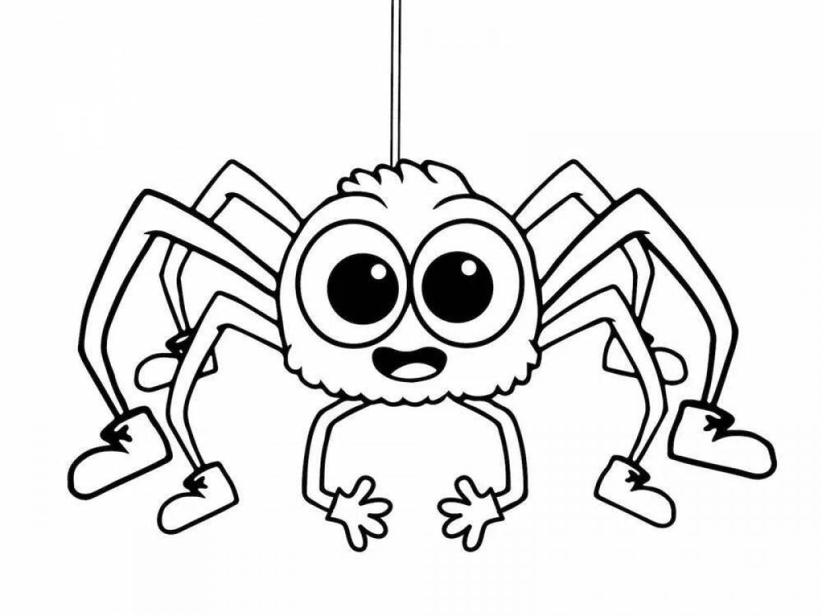 Фото Утонченная страница раскраски пауков thomas exe