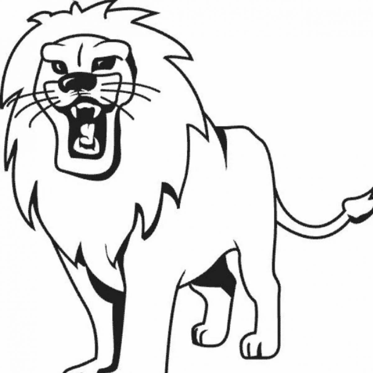 Фото Яркая страница раскраски льва