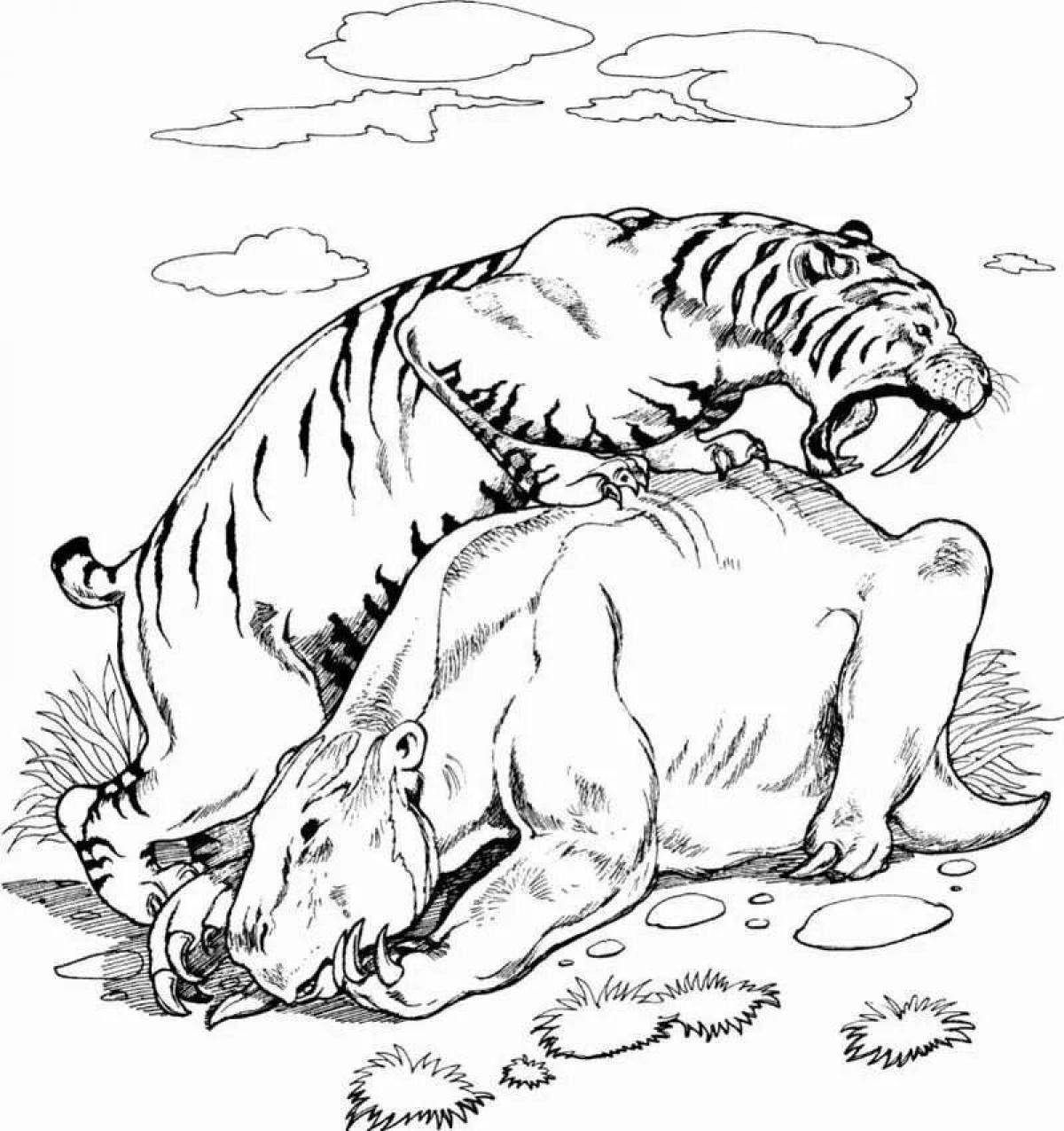 Фото Раскраска царственный тигр и лев