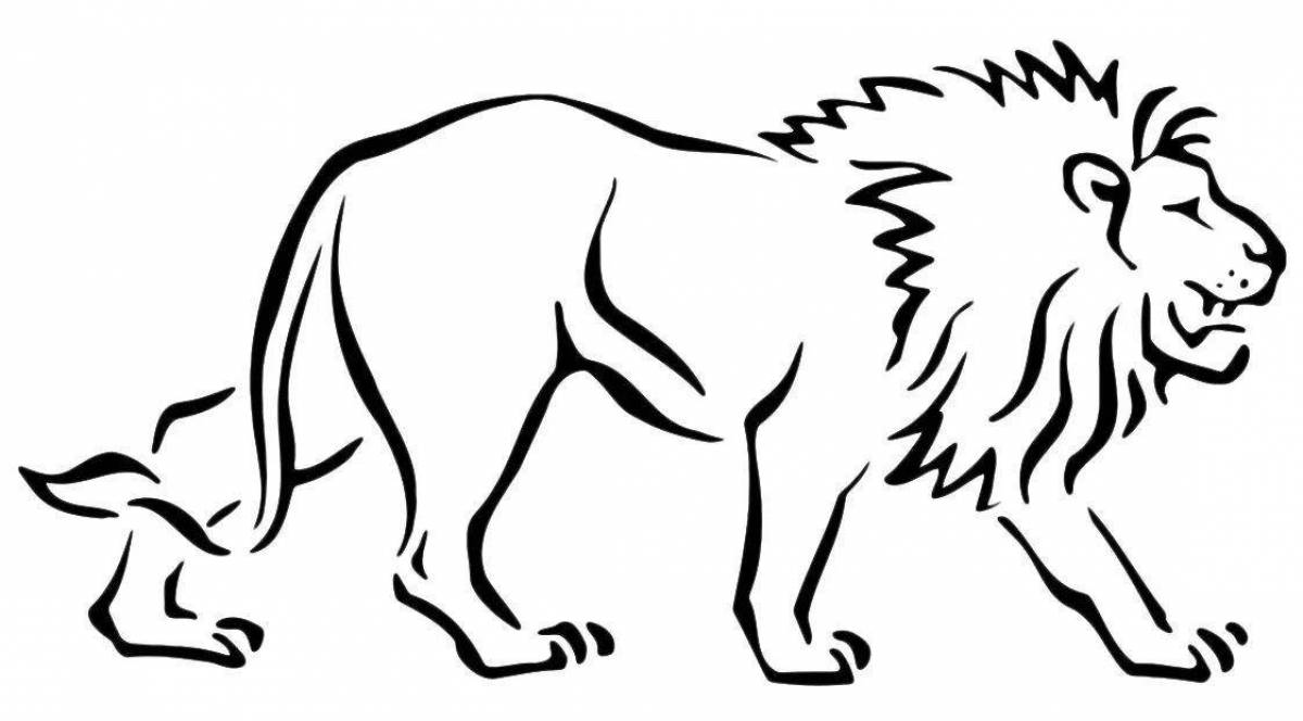 Adorable tiger and lion coloring page