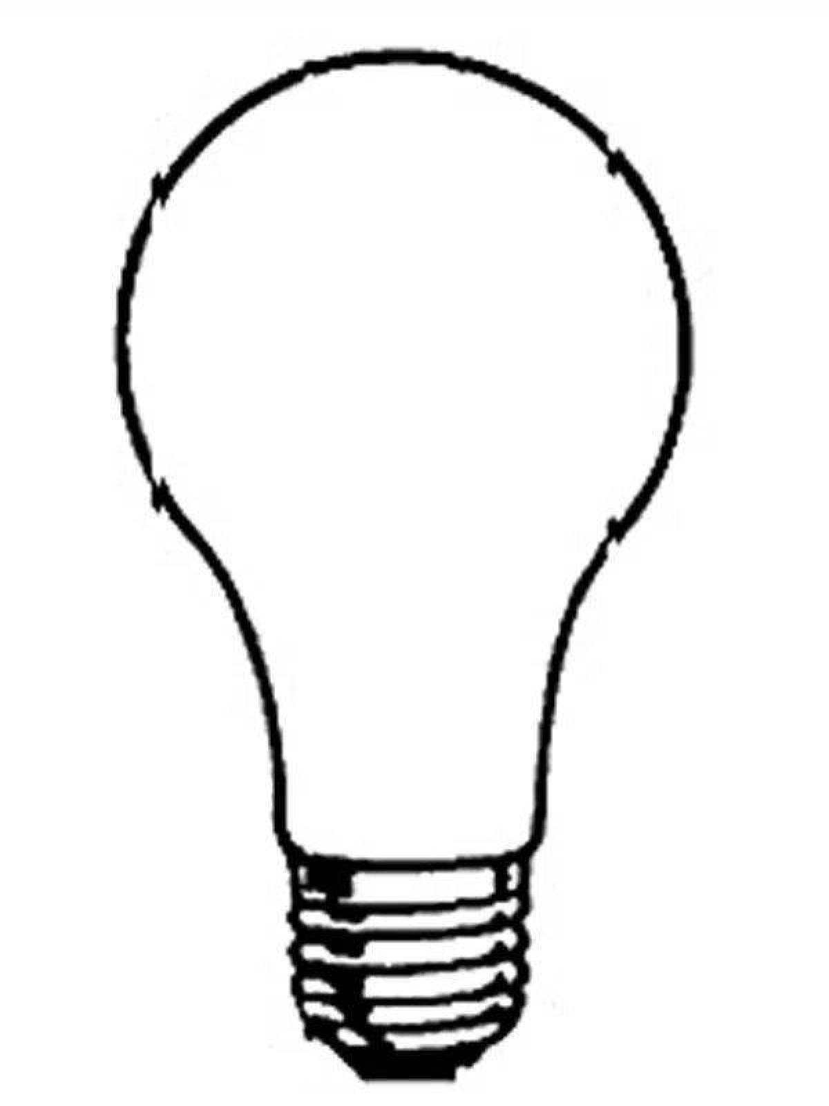 Coloring bright light bulb for children