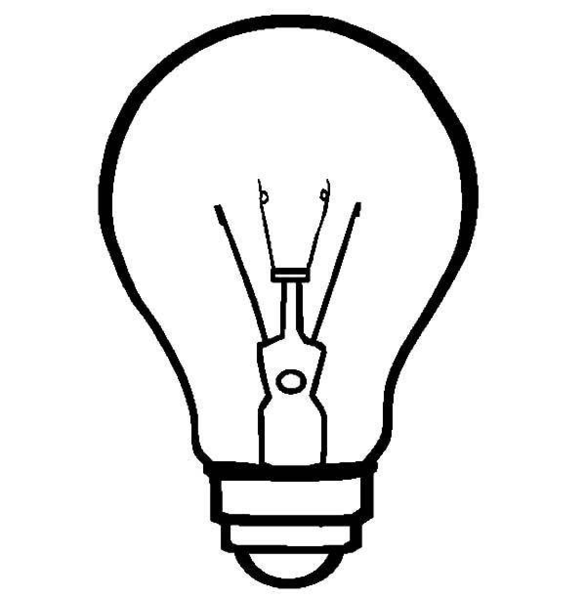 Playful light bulb coloring page for kids