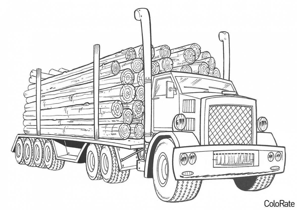 Fabulous truck with trailer coloring page